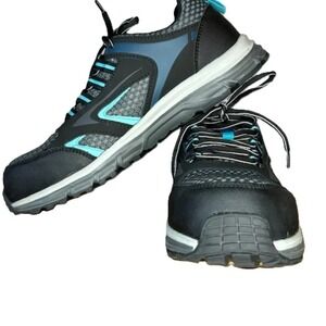 Nautilus Safety Footwear Womens 9.5 M Black Teal Slip Resistant Work Shoes N2156